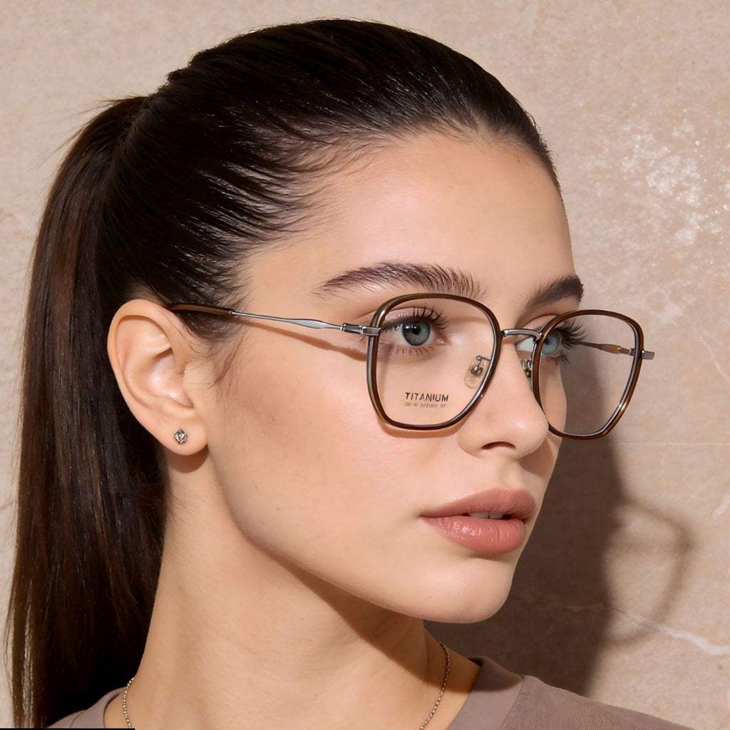 Oversized Polygon Frame Glasses