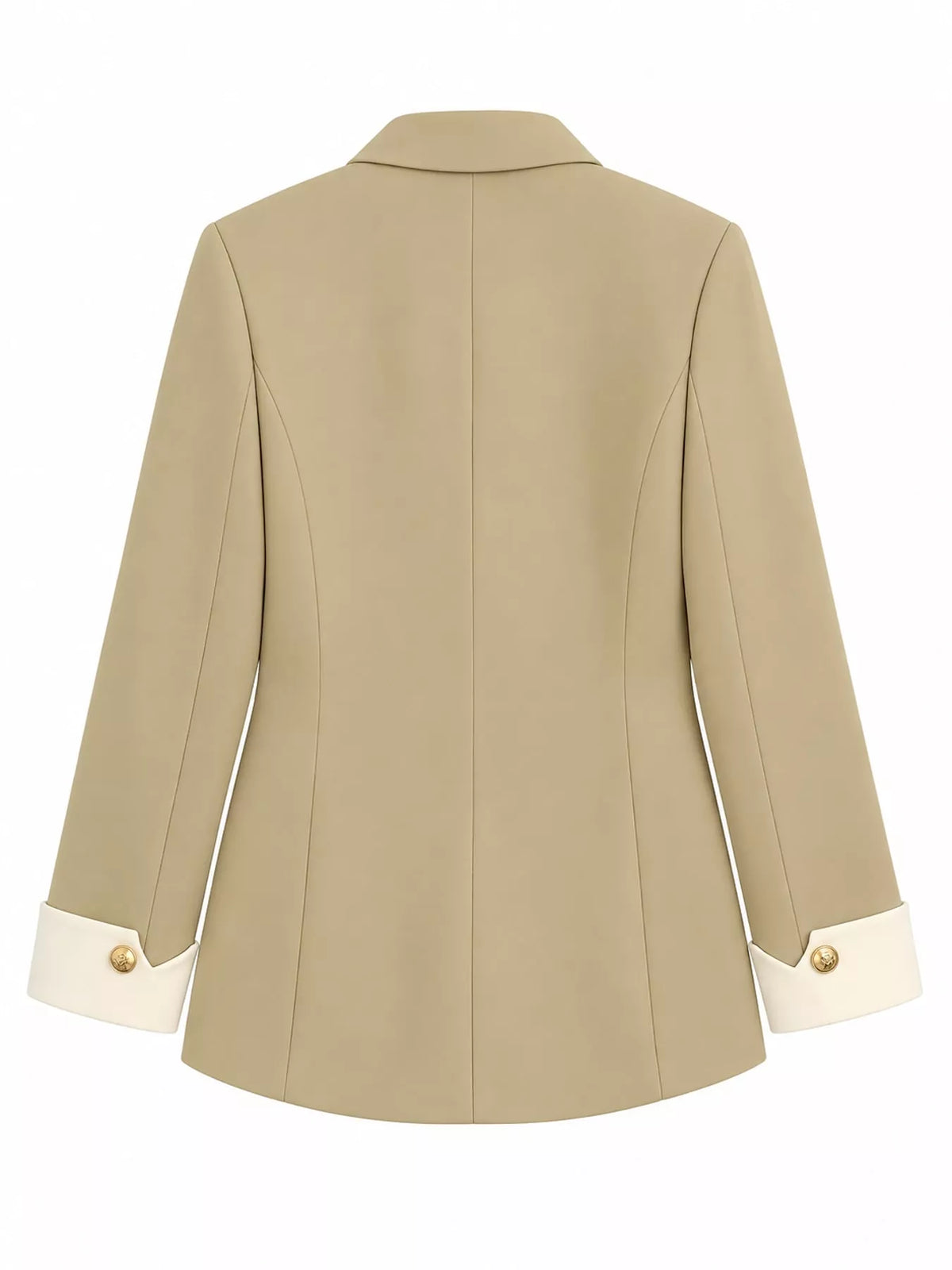 Full Size Single-Breasted Blazer with Gold Button Accents Plus Size
