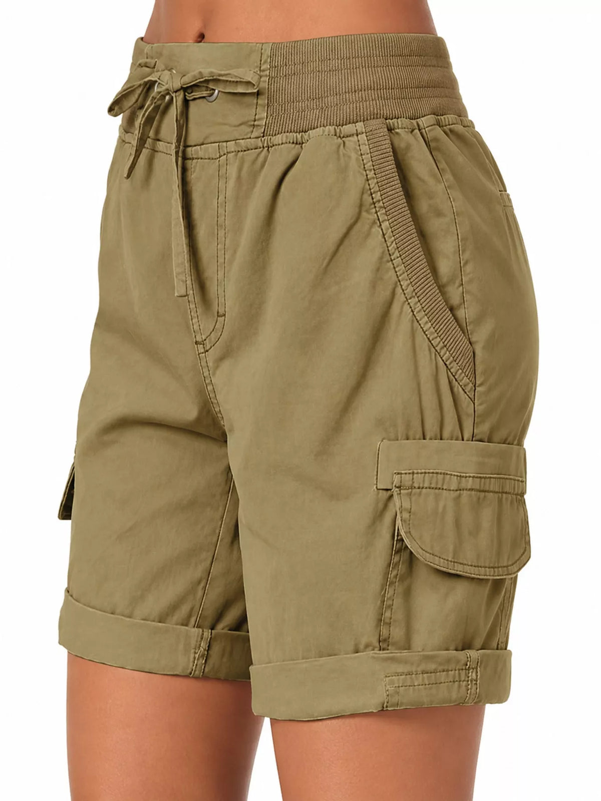 Full Size Drawstring Cargo Shorts Plus Size