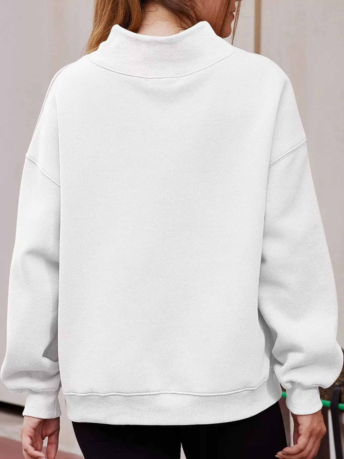Oversized Mock Neck Long Sleeve Sweatshirt