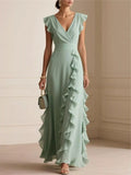 Ruffled Surplice Maxi Dress