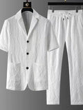 Men's Plus Size Button Up Shirt and Pants Set