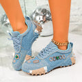 Rhinestone Round Toe Sneakers
