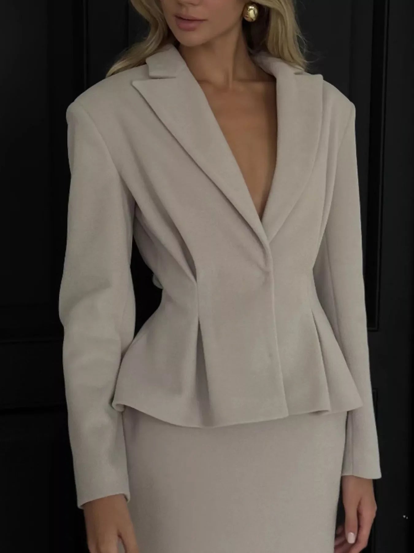 Peplum Blazer and Skirt Set