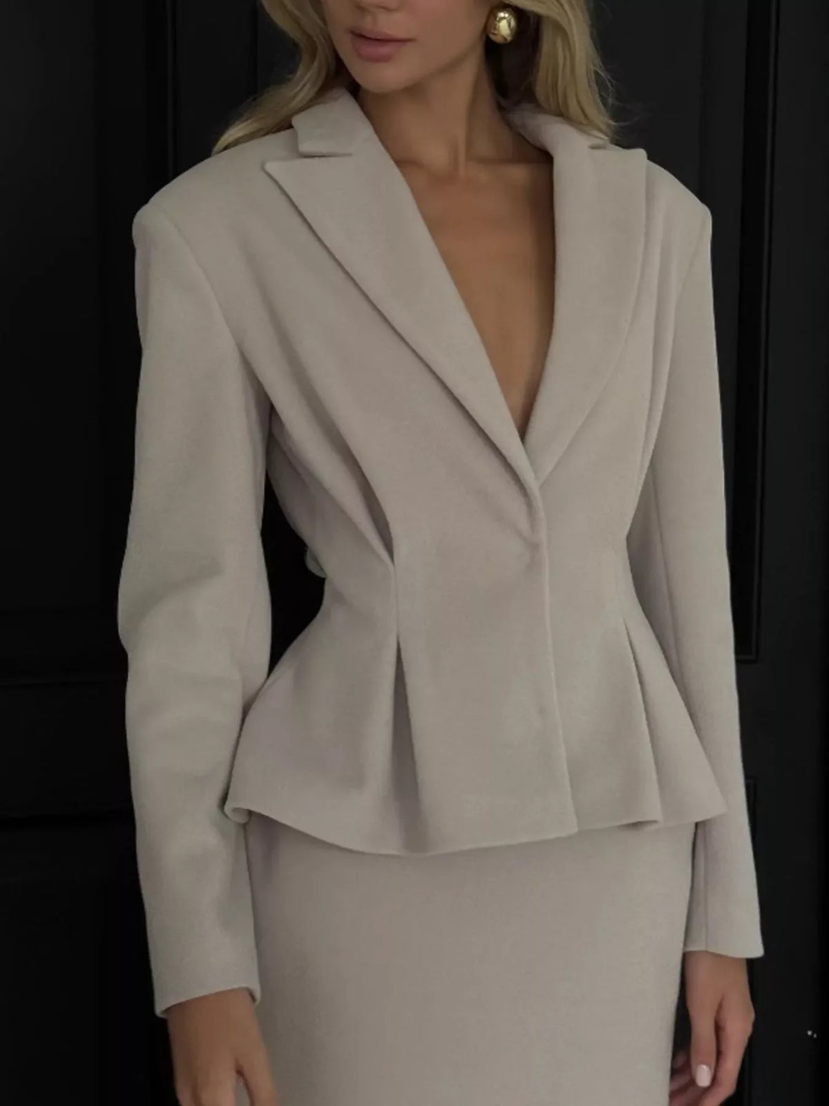 Peplum Blazer and Skirt Set