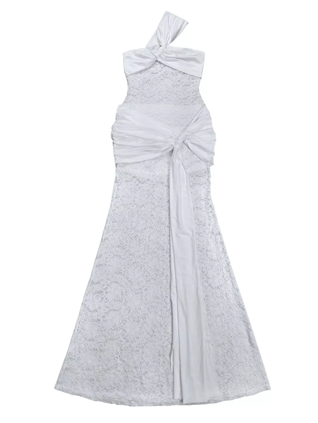 Lace One-Shoulder Maxi Dress