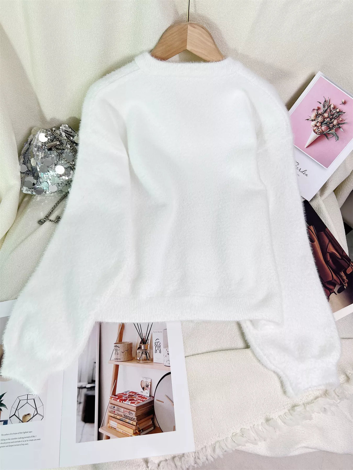Fuzzy Knit Button Down Cardigan