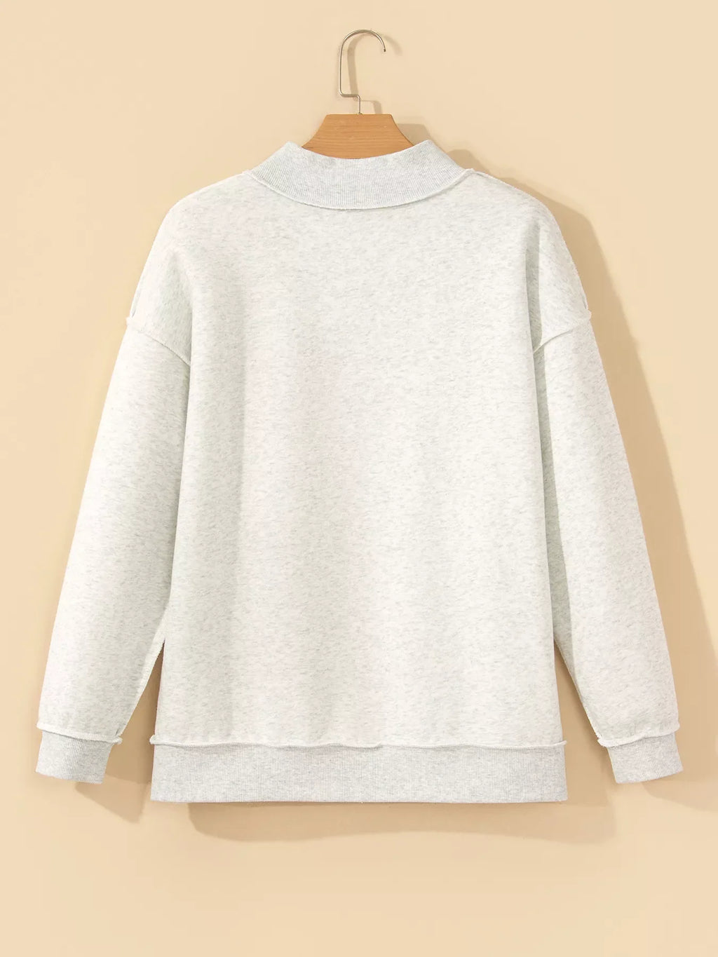 MERRY Embroidered Letter High Neck Tunic Pullover Sweatshirt