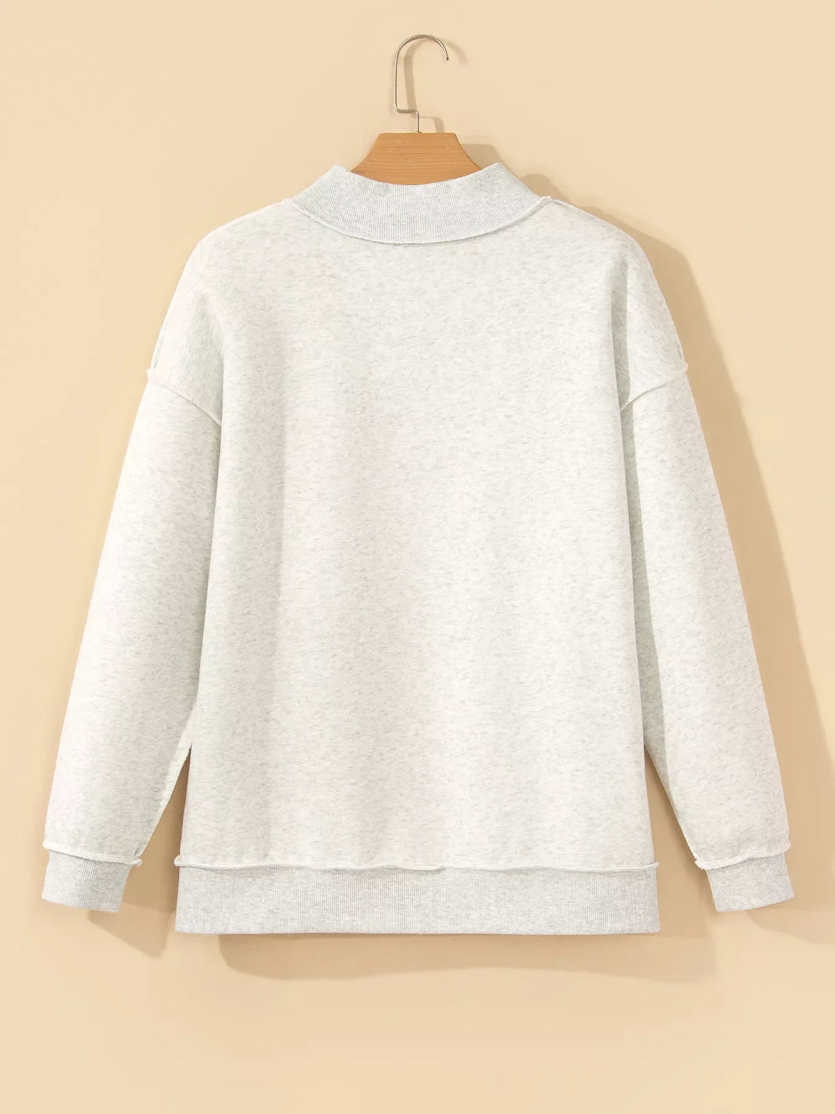MERRY Embroidered Letter High Neck Tunic Pullover Sweatshirt