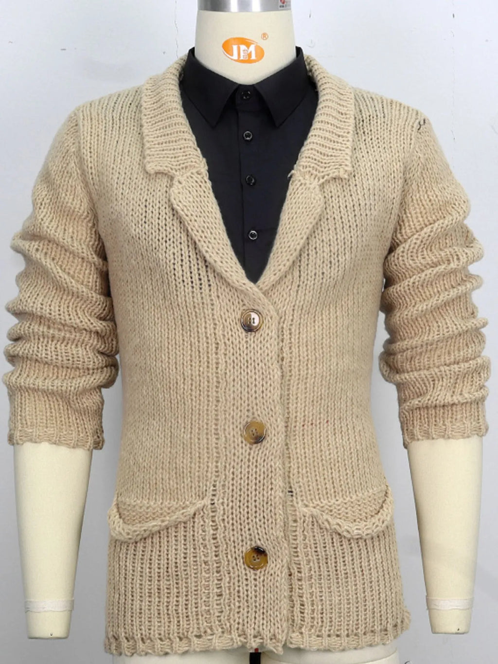 Men's Plus Size Button Up Long Sleeve Cardigan