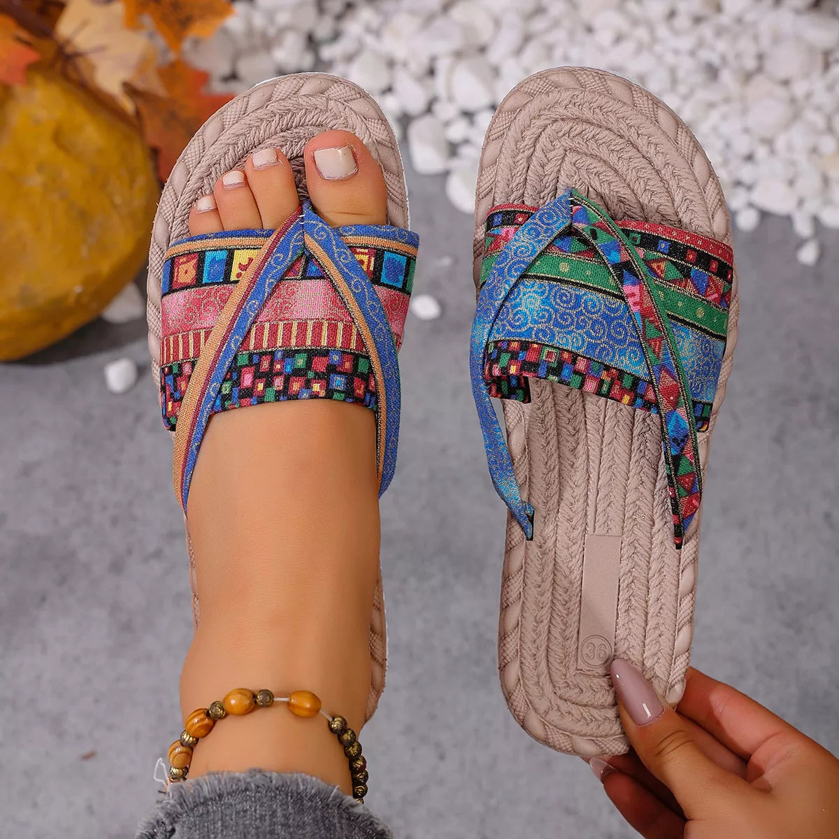 Toe Post Flats Sandals