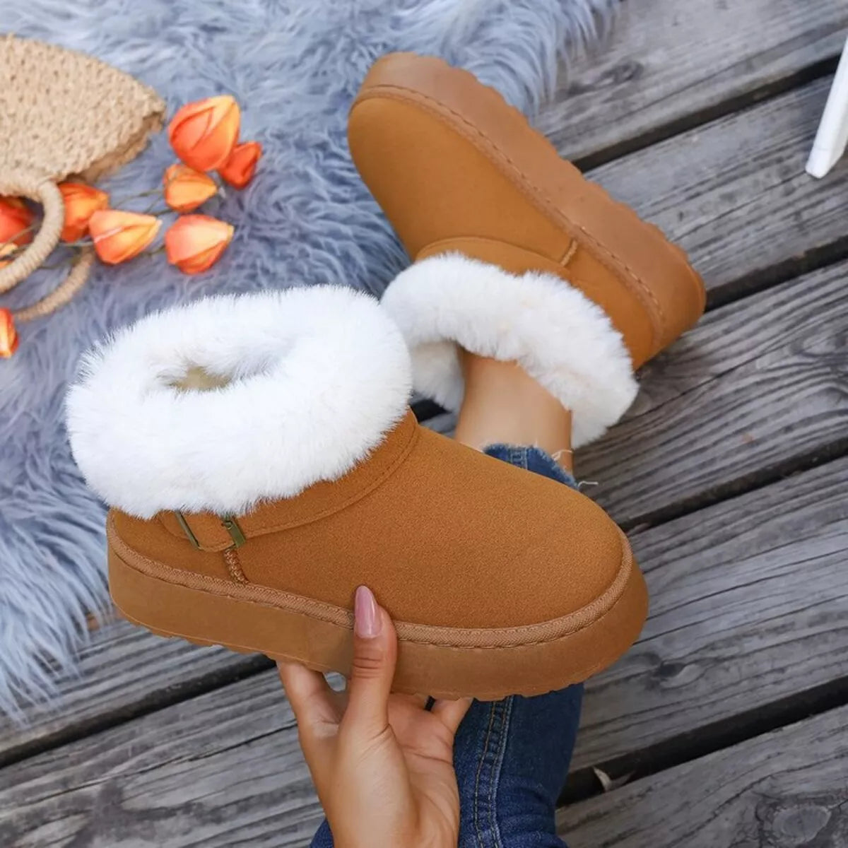 Round Toe Platform Boots