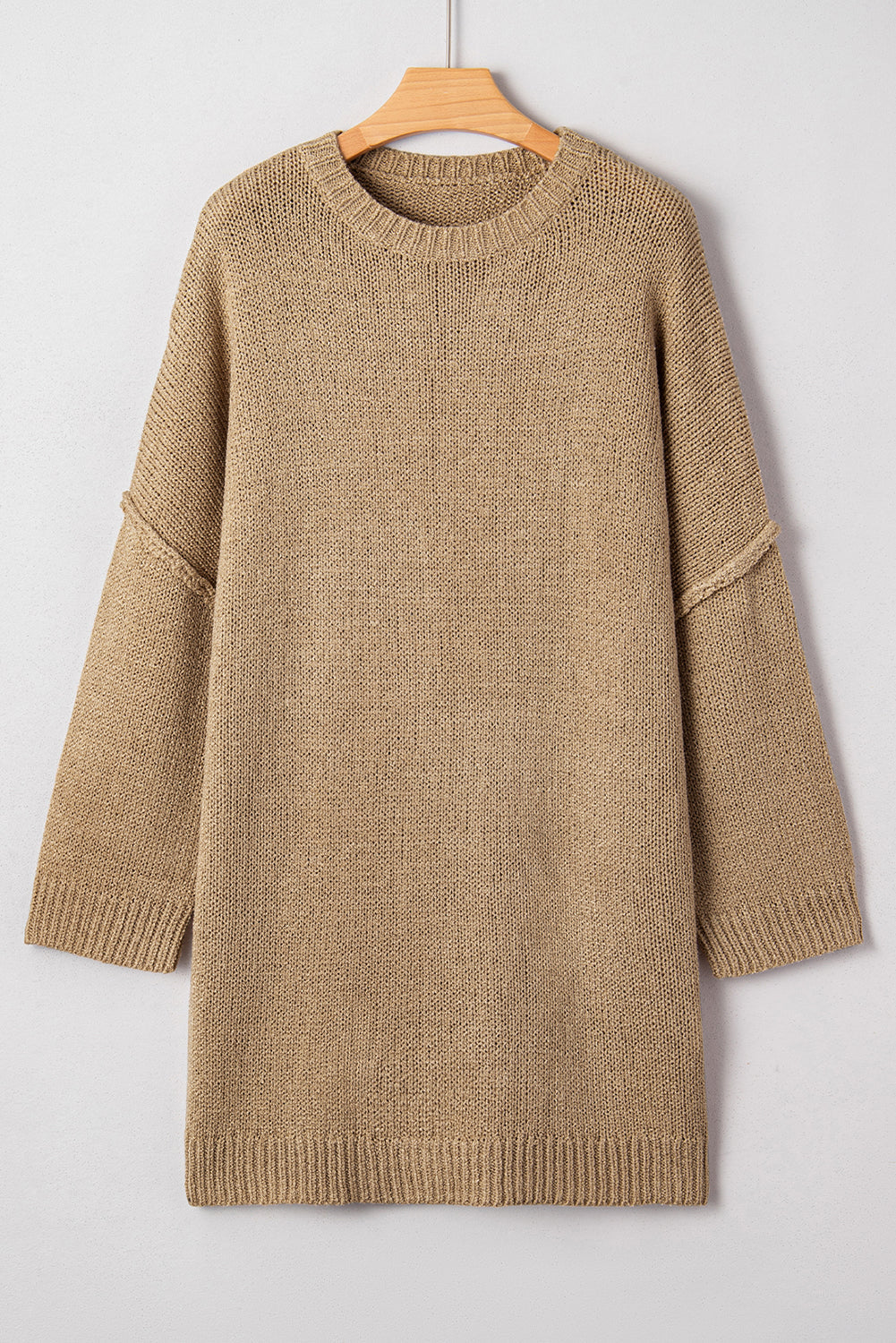 Solid Slouchy Drop Shoulder Sweater Dress