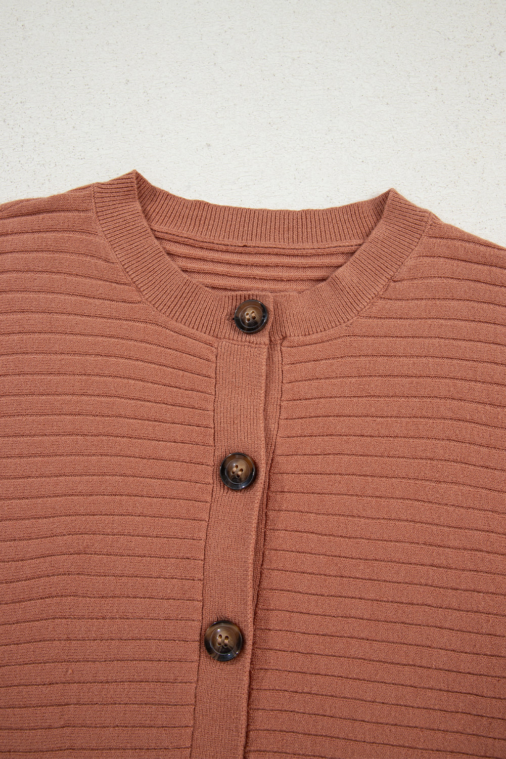 Ribbed Knit Button Front Dolman Sleeve Sweater Cardigan