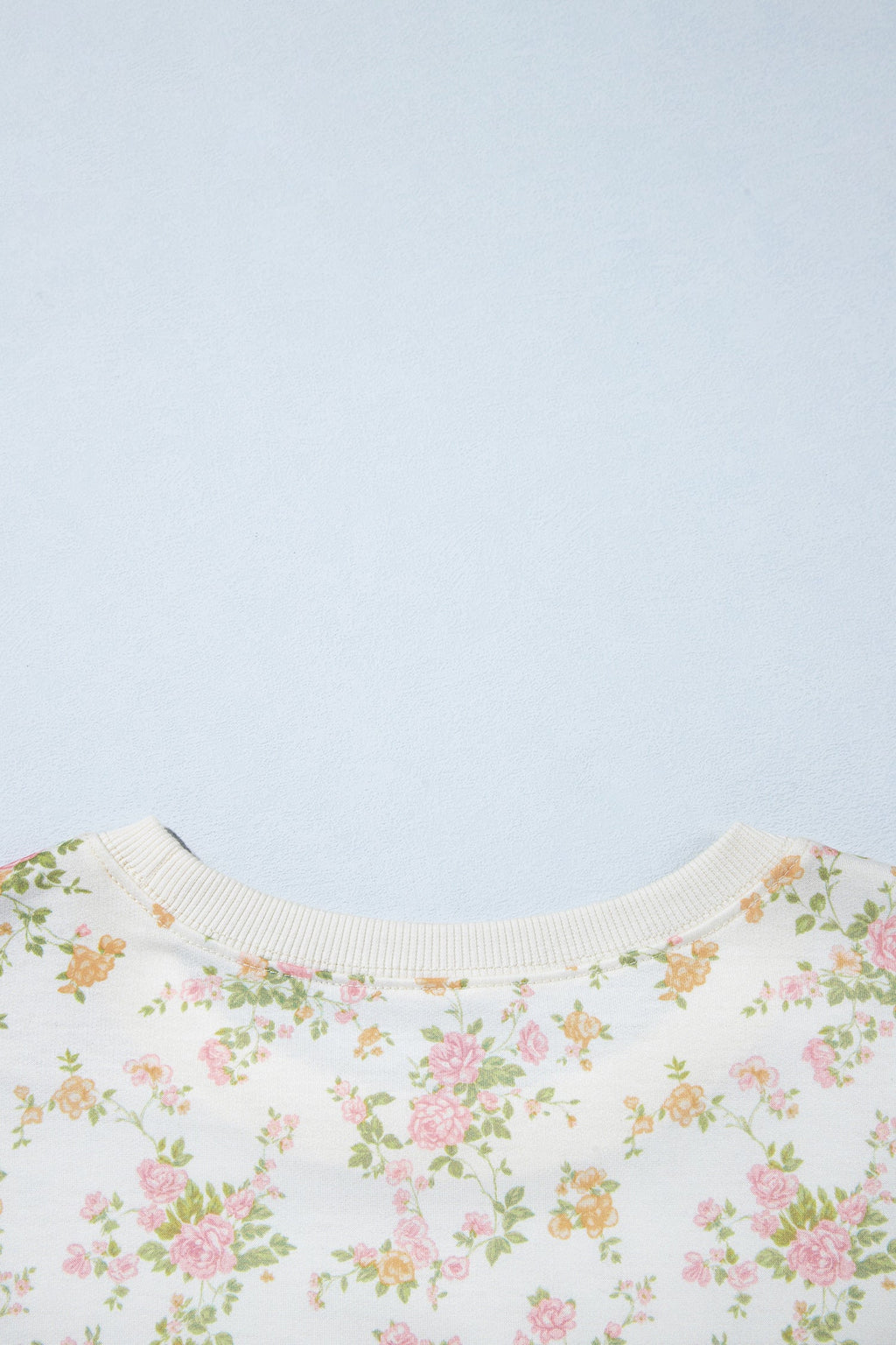 Beige Floral Print Long Sleeve Shift Top Pocketed Shorts 2pcs Set