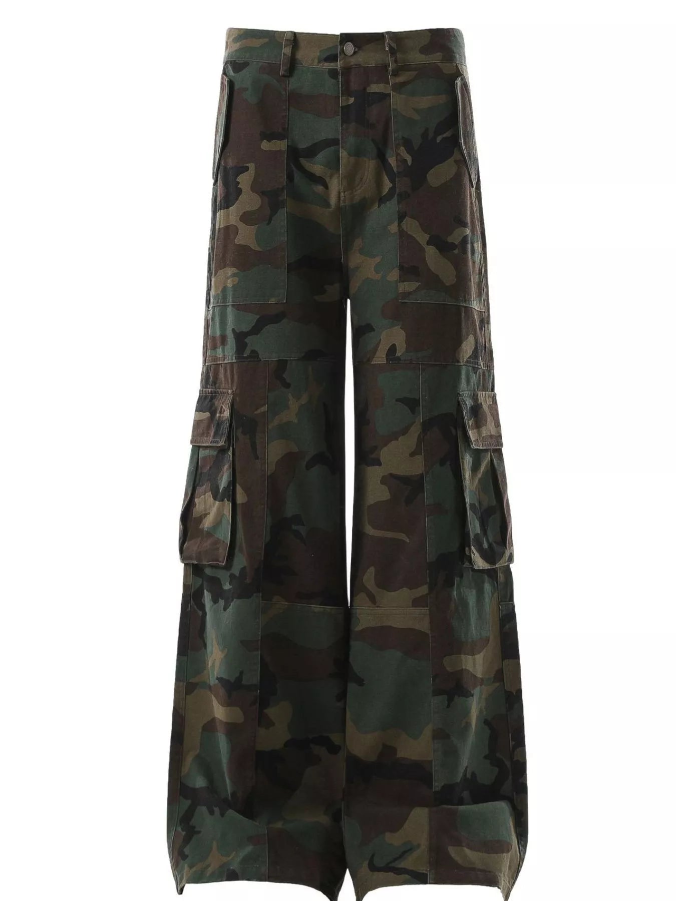 Men's Camouflage Wide-Leg Cargo Pants