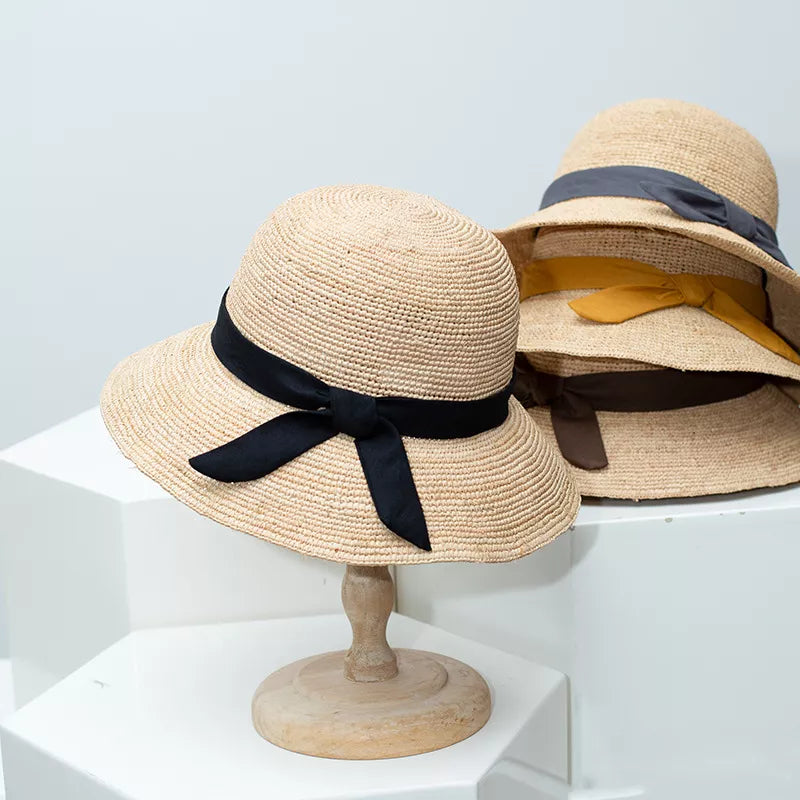Straw Sun Hat with Ribbon