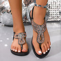 Rhinestone Toe Post Flats Sandals