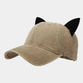 Washed Cat Ear Baseball Cap