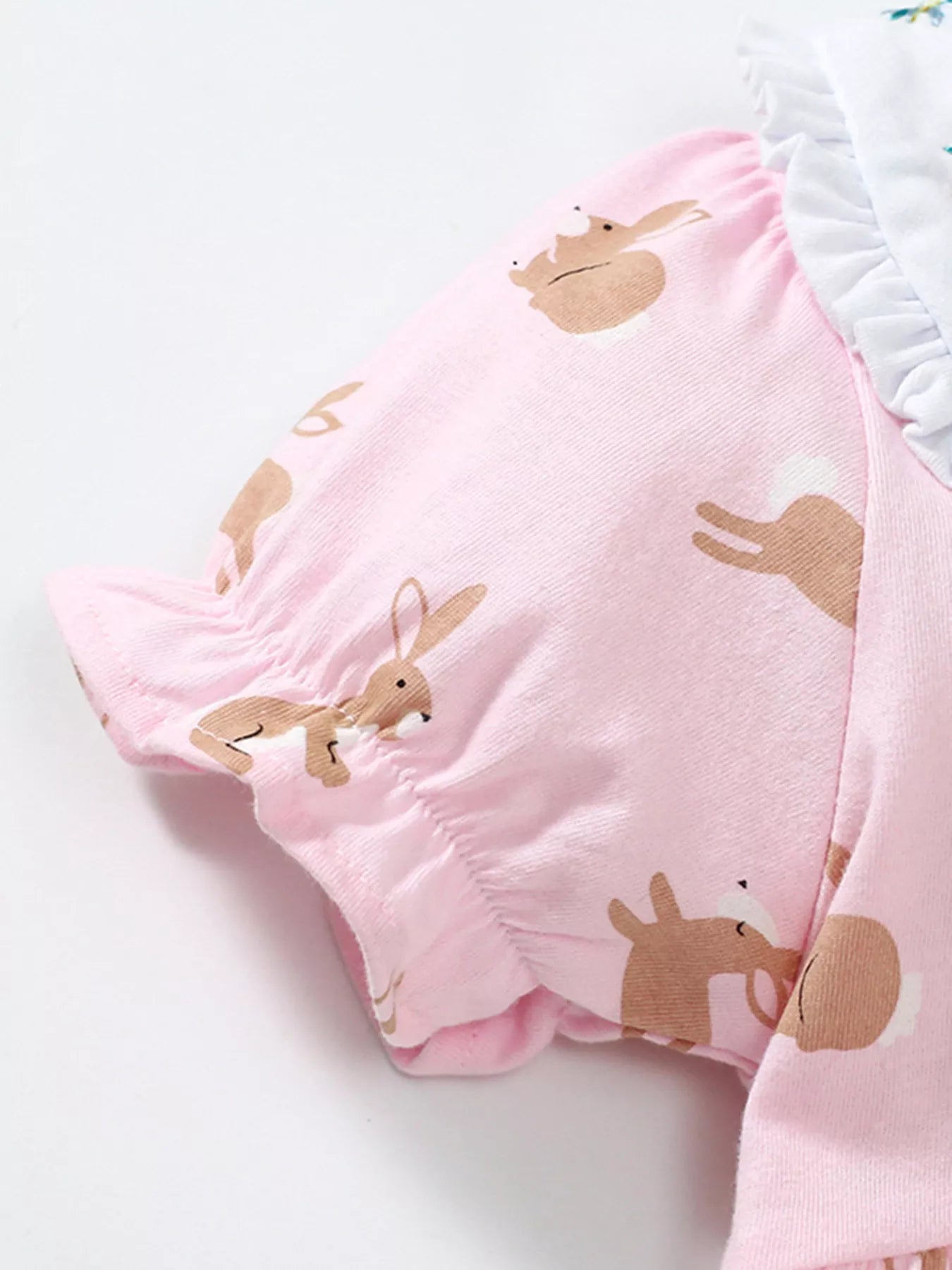 Children's Bunny Print Peter Pan Collar Dress