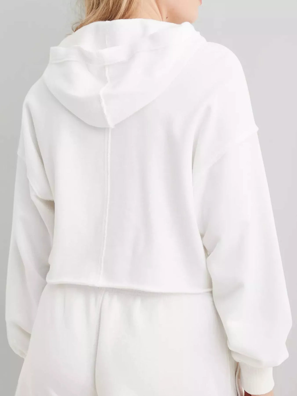 Dropped Shoulder Cropped Hoodie