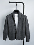 Men's Plus Size Cable Knit Button Up Cardigan