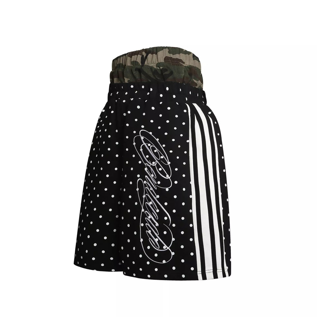 Men's Polka Dot Boxing Shorts with Camouflage Waistband