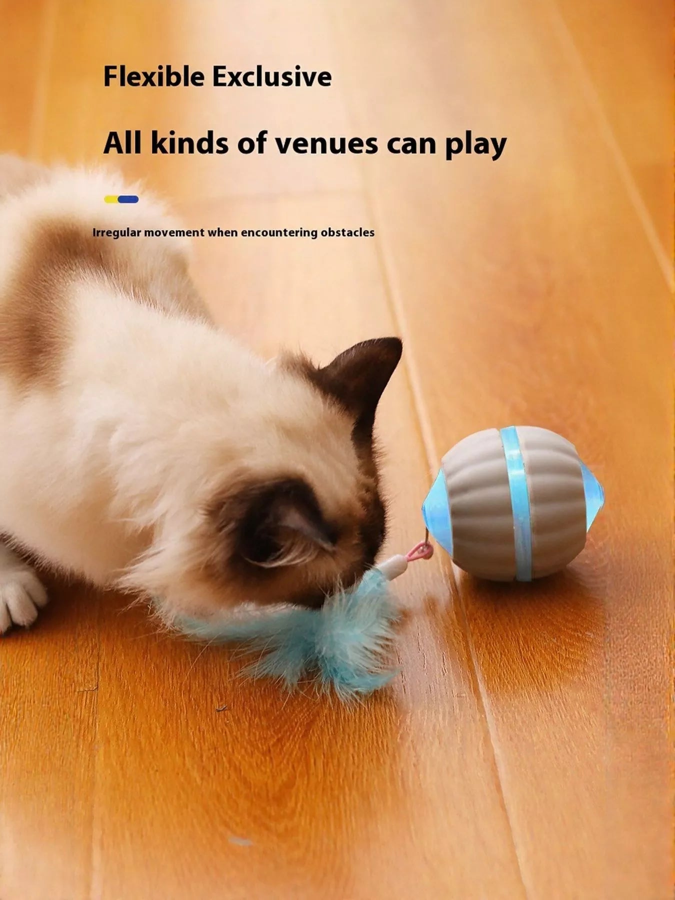 Interactive LED Sound Ball with Feather Teaser