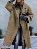 Full Size Lapel Collar One Button Coat Plus Size