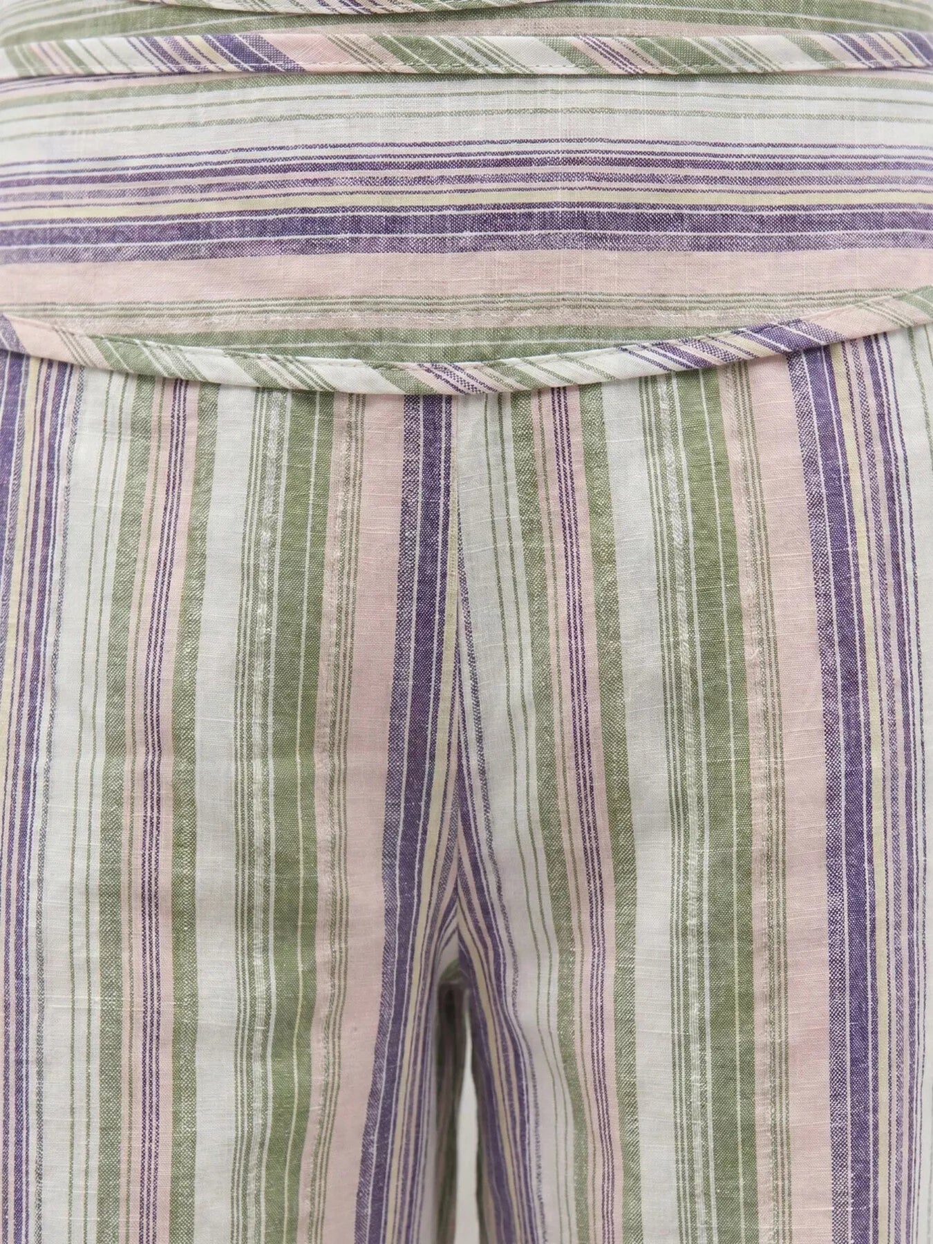 Striped Wide-Leg Pants with Tie Waist
