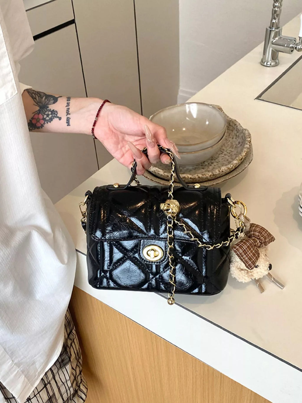 Quilted Leather Crossbody Bag