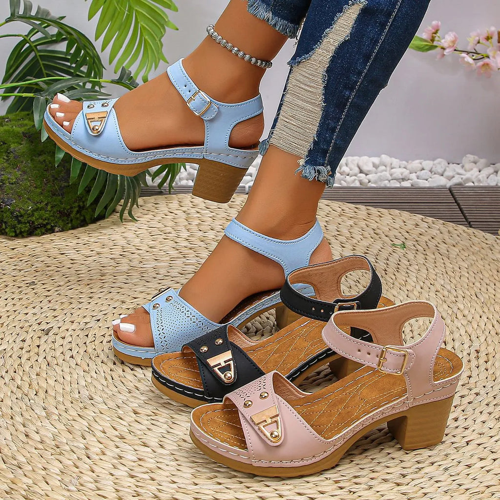 Vintage Block Heel Sandals