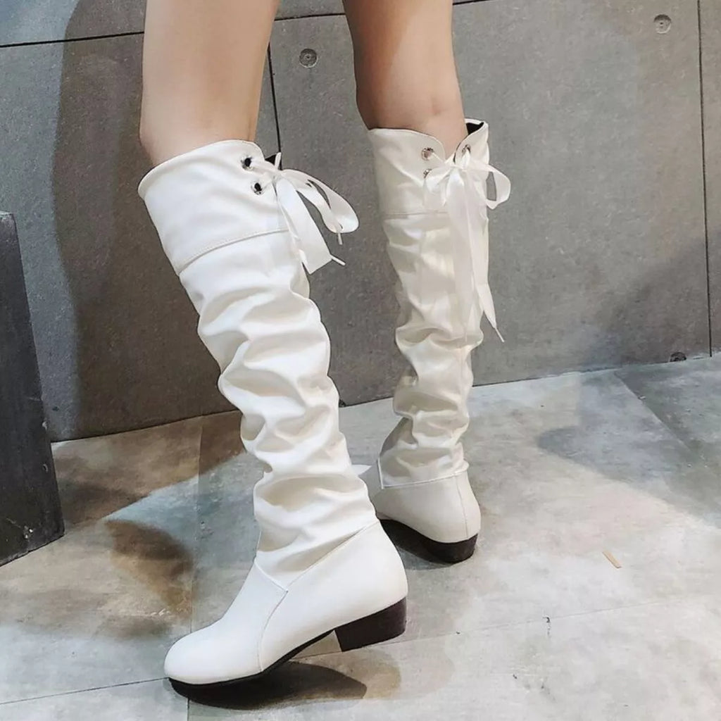 Round Toe Low Heel Boots