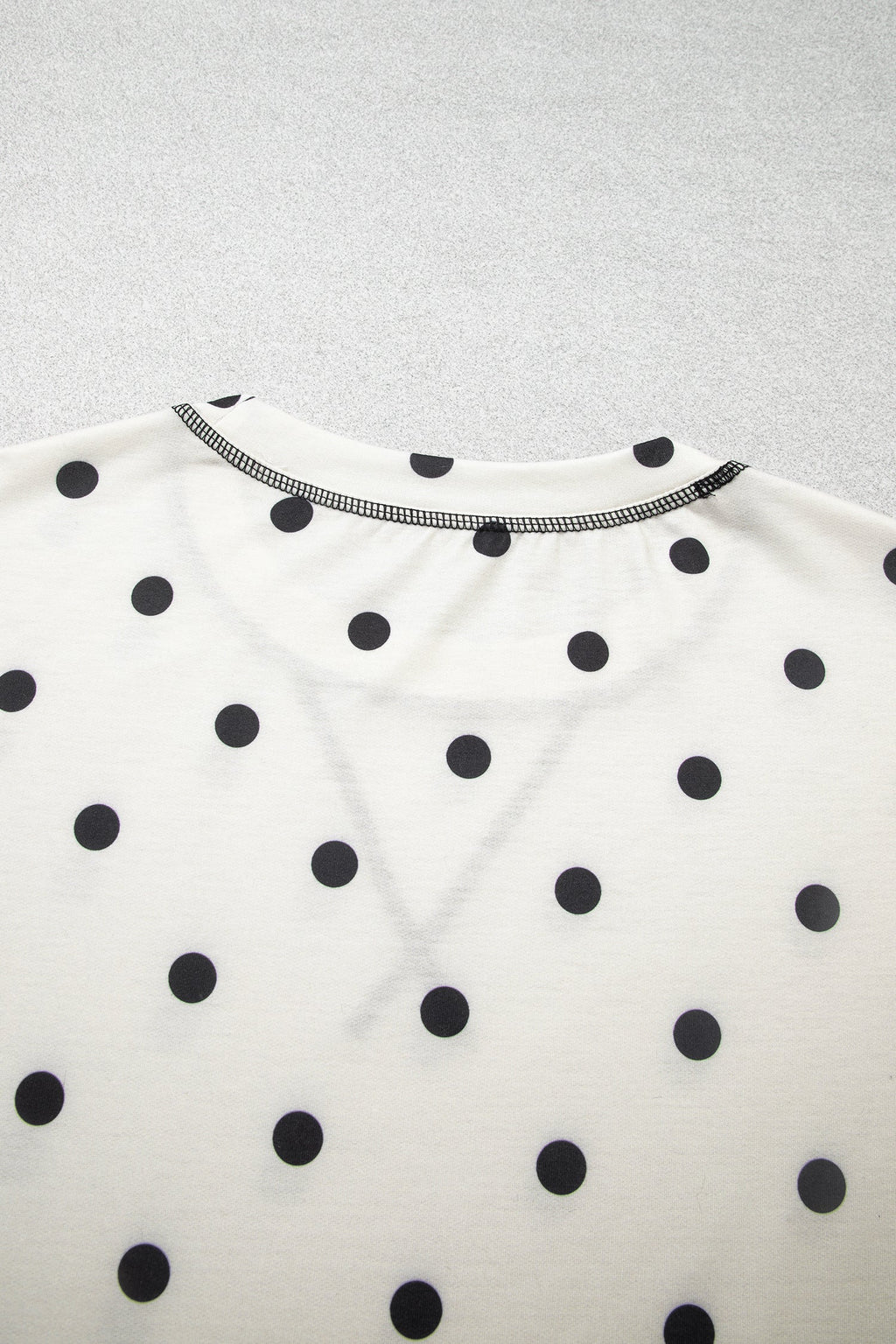 Beige Polka Dot Half Sleeve Loose Top Elastic Waist Casual Pants Set