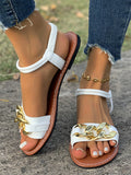 Chain Decor Flat Sandals