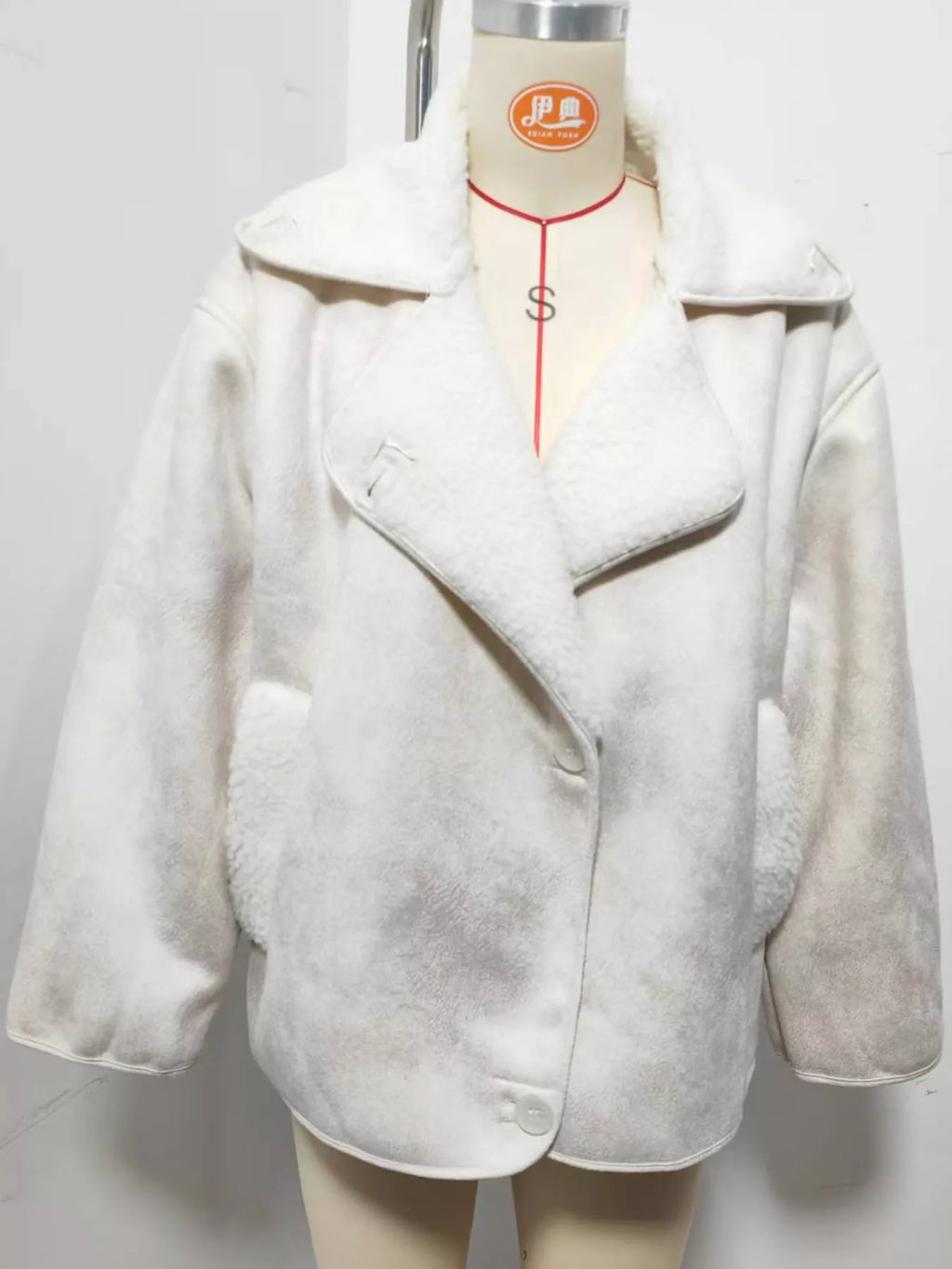 Sherpa Collar Dropped Shoulder Jacket