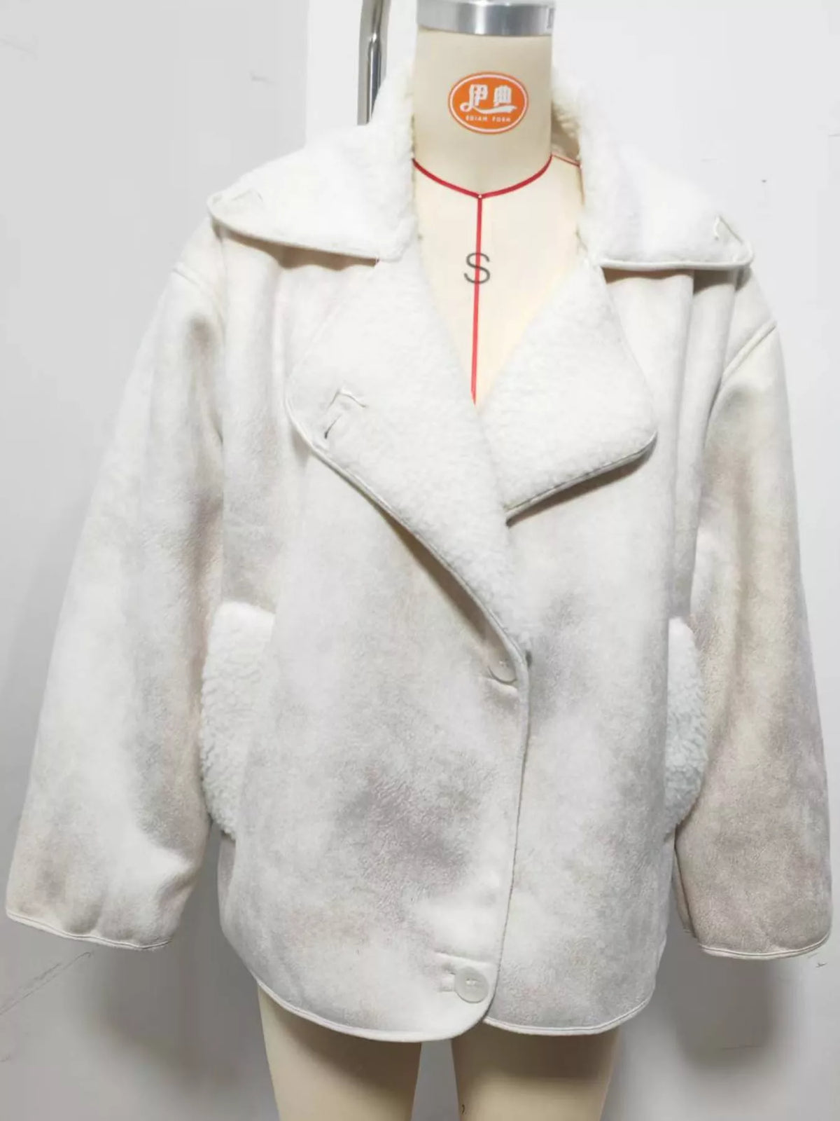 Sherpa Collar Dropped Shoulder Jacket