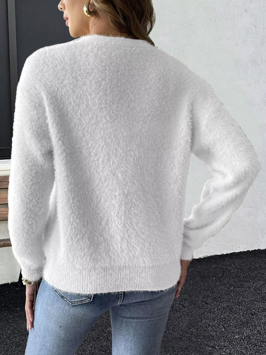 Strawberry Fuzzy Knit Cardigan