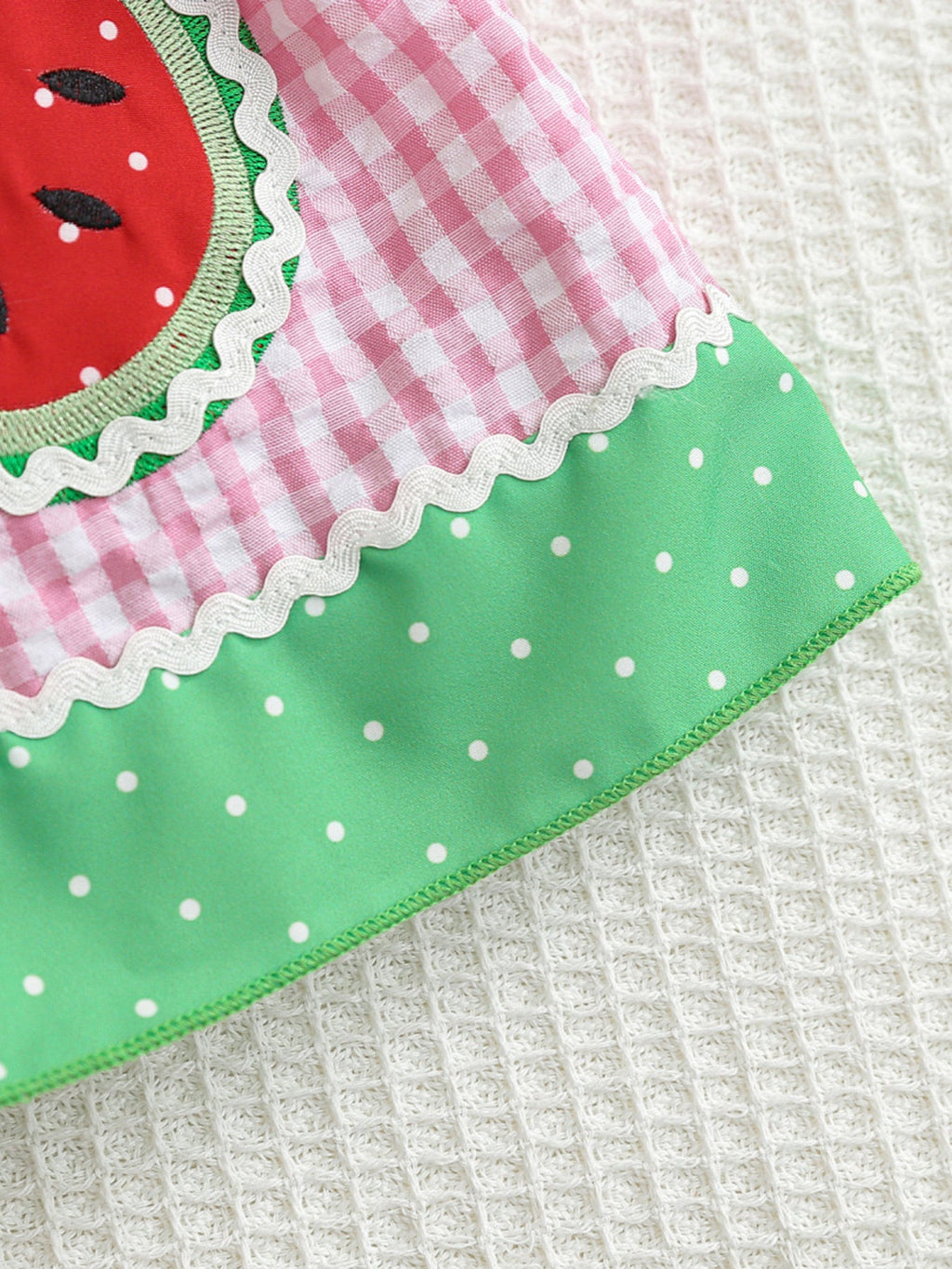 Children's Watermelon Gingham Smocked Dress