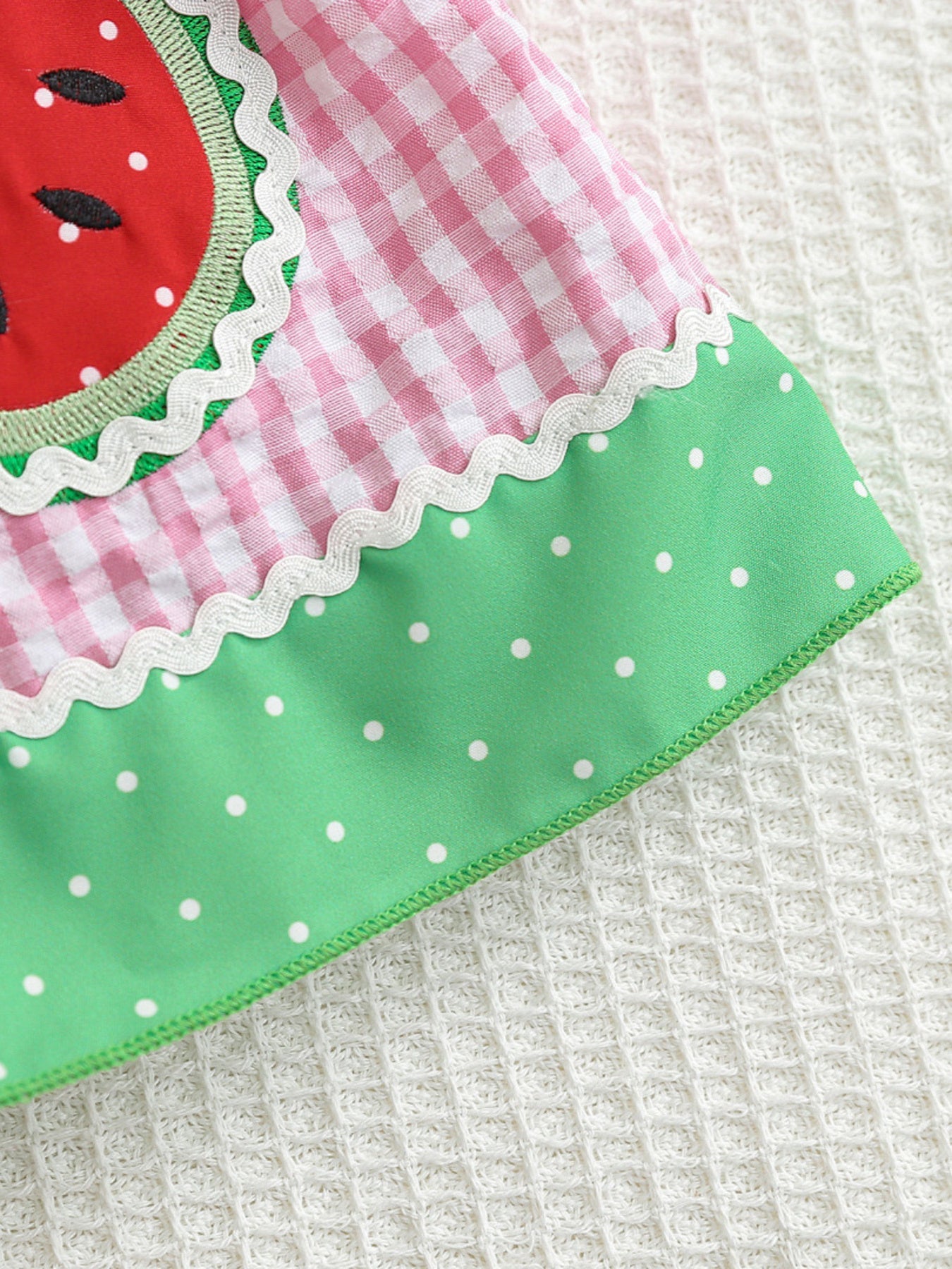 Children's Watermelon Gingham Smocked Dress