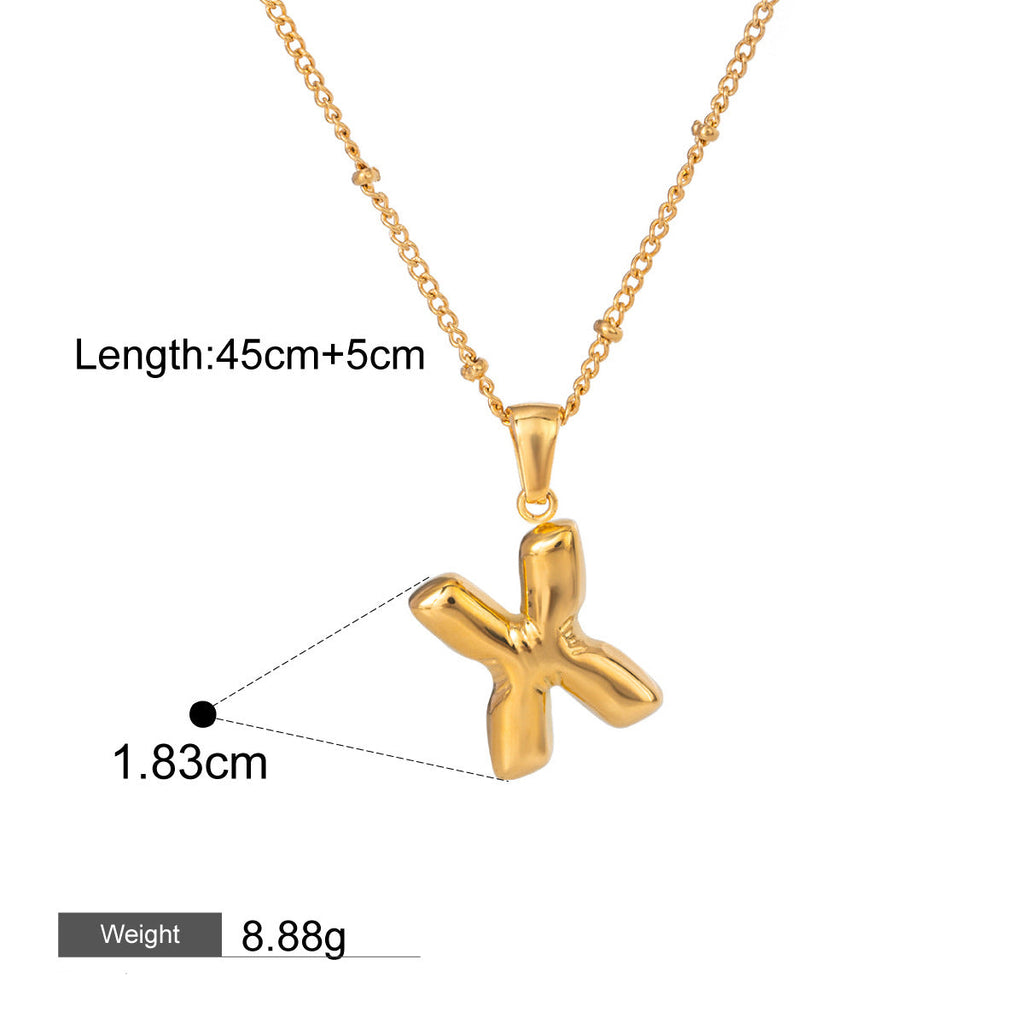 18K gold birthstone with 26 letters design light luxury noble necklace