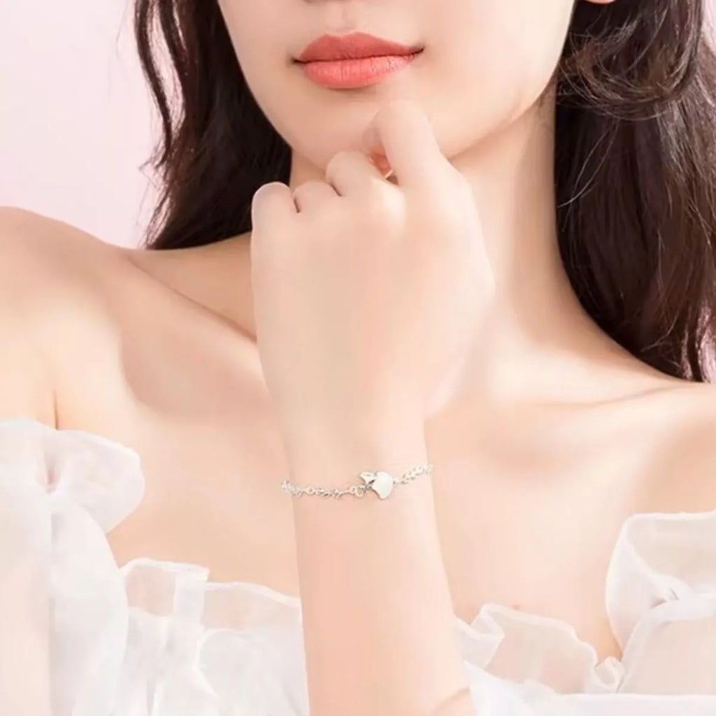 925 Sterling Silver Ginkgo Leaf Bracelet