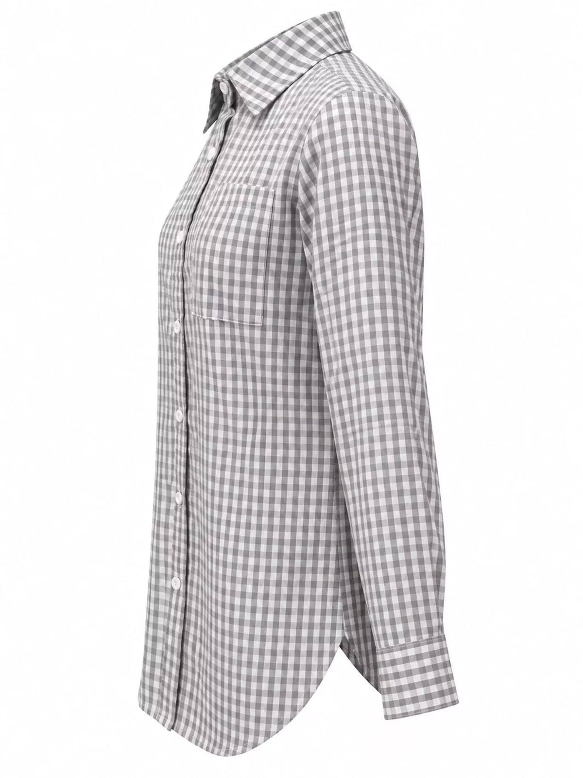 Plus Size Plaid Button-Down Long Sleeve Shirt