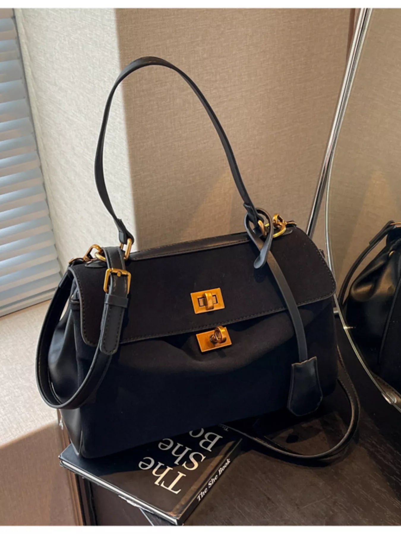 Classic Solid Color Handbag