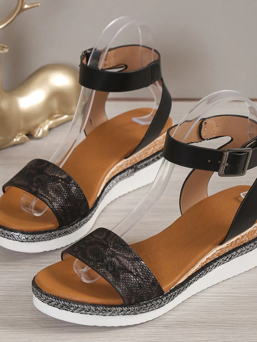 Platform Wedge Ankle Strap Sandals