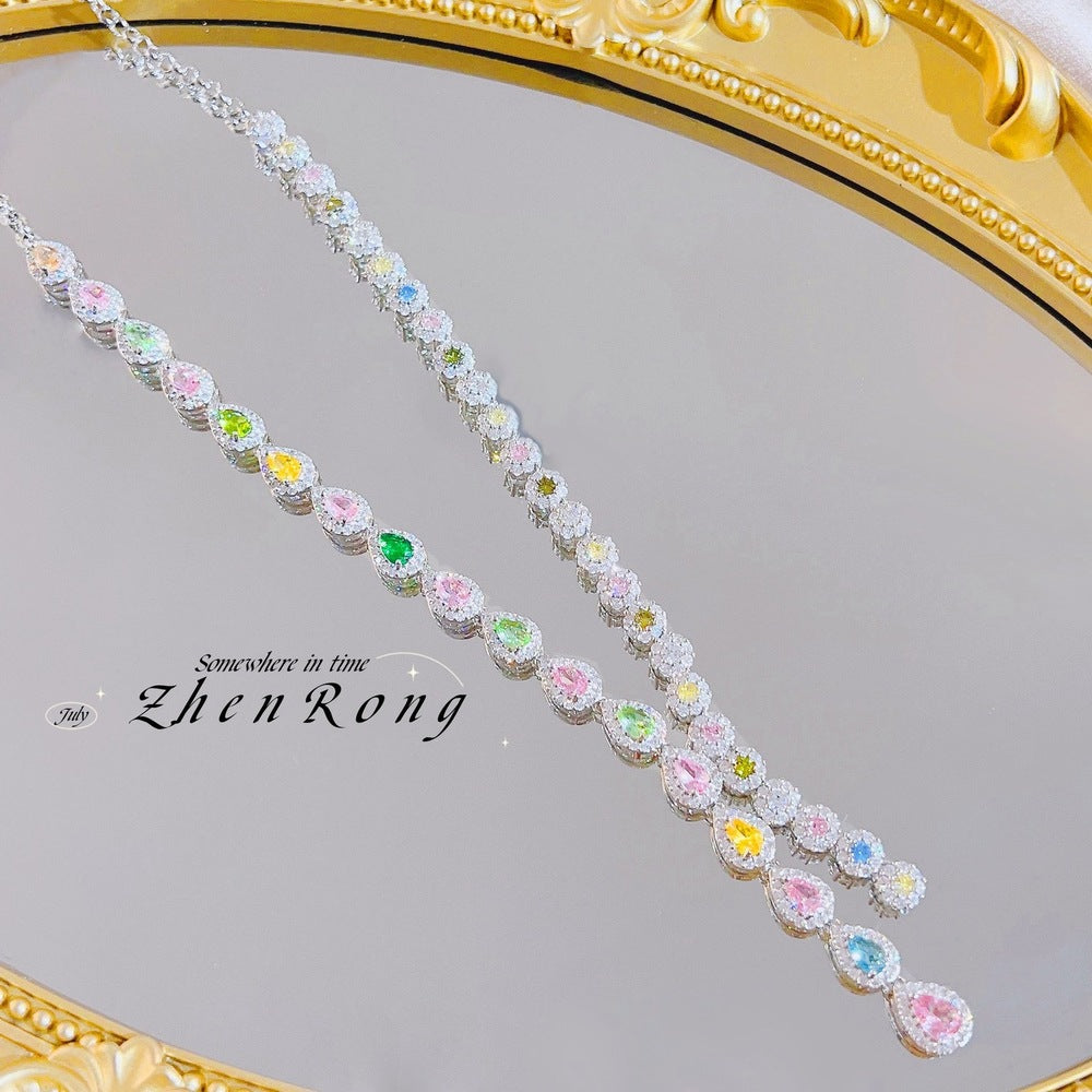 Color Zircon Pendant Necklace
