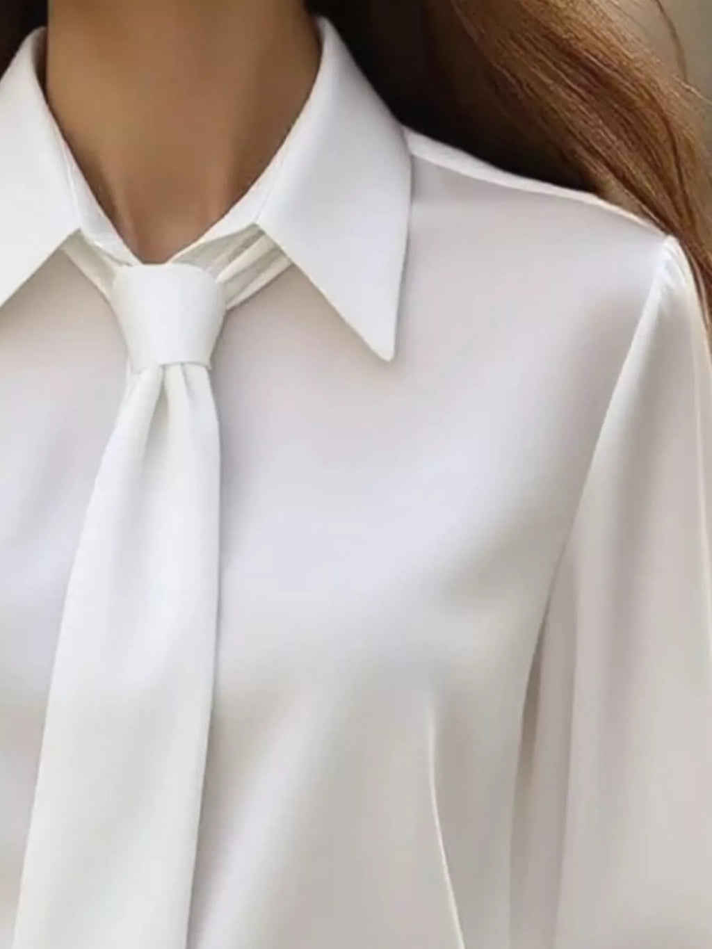 Tie-Neck Long Sleeve Blouse