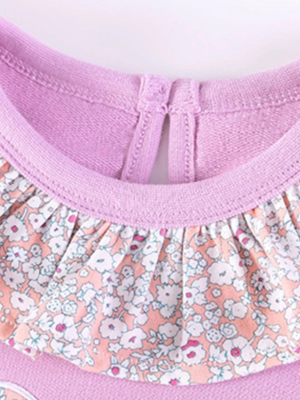 Children's Floral Print Bunny Sweatshirt and Pants Set