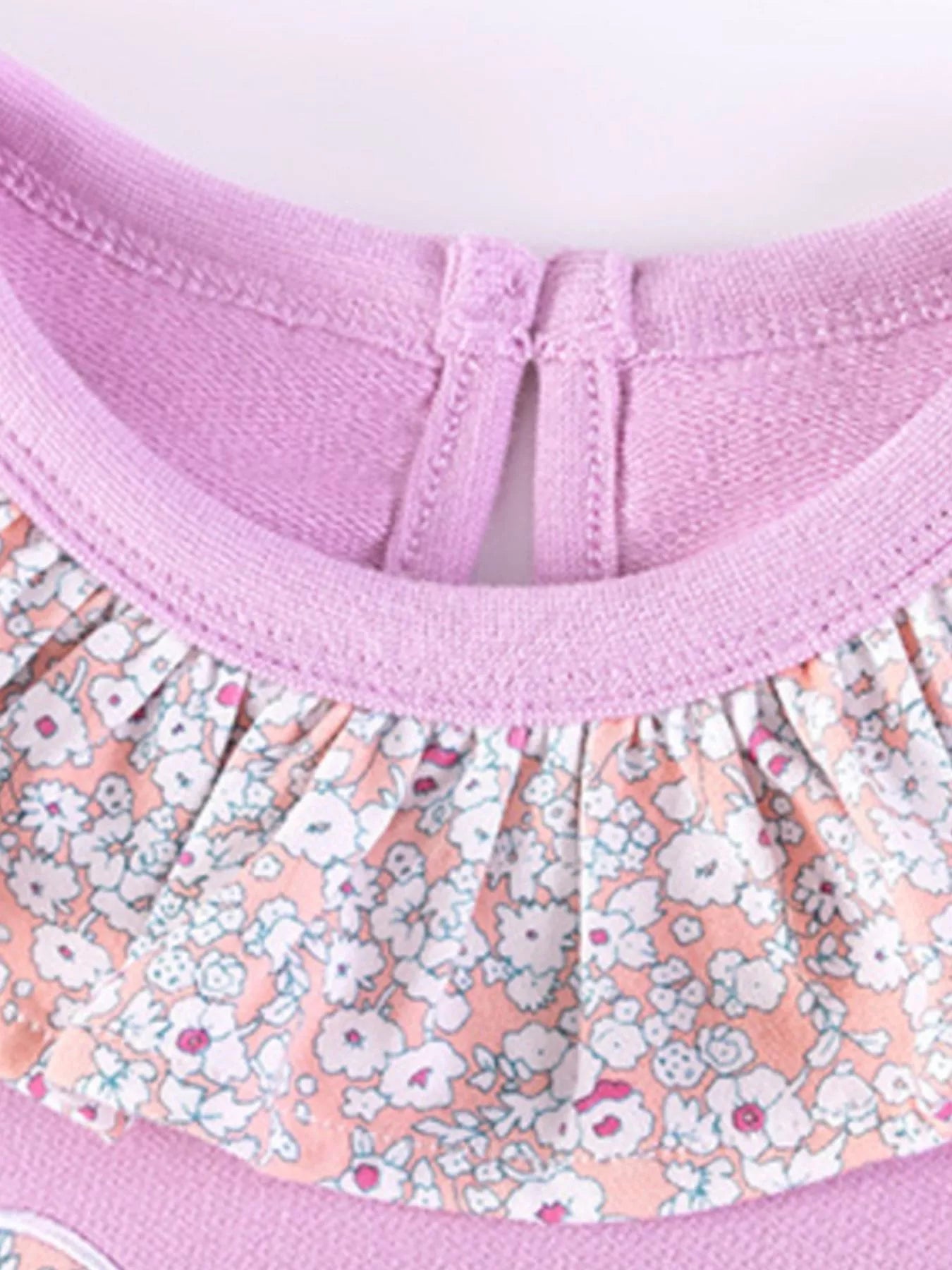 Children's Floral Print Bunny Sweatshirt and Pants Set