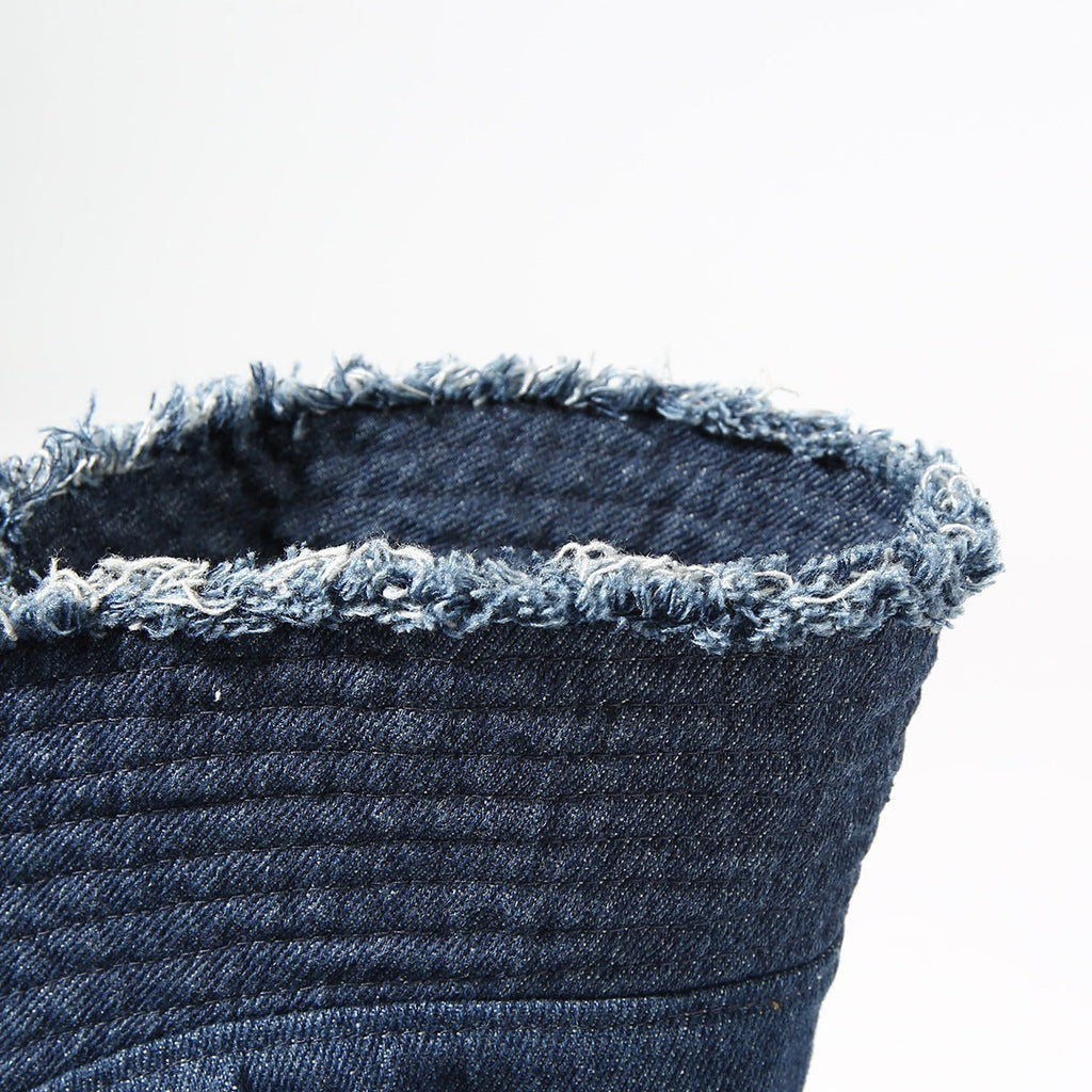 Frayed Hem Denim Bucket Hat
